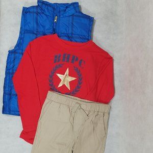 Beverly Hills Polo Club Boys Size 5/6 Bomber Vest Jogger Long Sleeve Pant Set